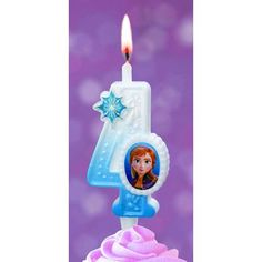 Свеча праздничная для торта фигурная Disney Фрозен цифра 4 12 см