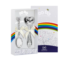 Набор для малышей АргентА "Сердце с цветами" (Погремушка АргентА+ложка)+футляр