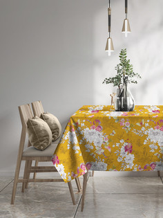 Комплект скатерть рогожка 145х220 + 6 салфеток 32х32 "Унисон" рис 33072-3 Arancia di Capri Тейковский ХБК