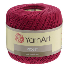 Пряжа YarnArt Violet, 50 г, 282 м (мерсеризованный хлопок) (5020 красный), 6 мотков