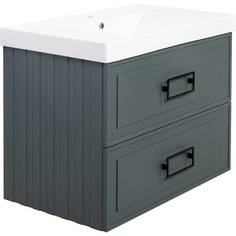 Тумба с раковиной La Fenice Cubo Grigio TWIN серый 80 No Brand