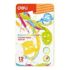 Карандаши цветные Deli Color Emotion EC00205 EC00205 липа 12 цв. коробка металлическая
