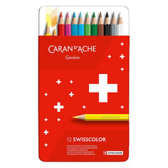 Карандаши цветные Carandache Swisscolor 1284.712 1284.712 2.8мм коробка металлическая 12шт