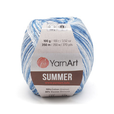 Пряжа YarnАrt Summer, 100 г, 350 м (хлопок, вискоза) (127 меланж), 4 мотка