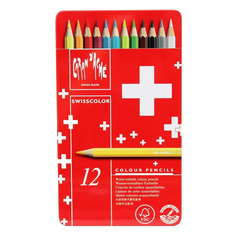 Карандаши цветные Carandache Swisscolor 1285.712 1285.712 2.8мм коробка металлическая 12шт