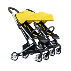 Прогулочная коляска для двойни GUGAS PLUS 2022 twins желтый