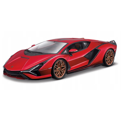 Машинка Bburago металлическая Lamborghini Sián FKP 37, 1:24, красная 18-21099/1