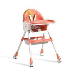 Детский стульчик для кормления Luxmom Q2 оранжевый