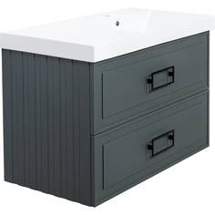 Тумба с раковиной La Fenice Cubo Grigio TWIN серый 90 No Brand