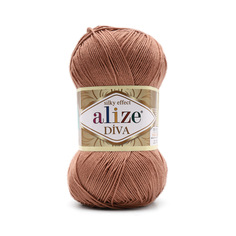 Пряжа ALIZE Diva 100 г, 350 м (100% микрофибра) ТУ (261 красно-коричневый), 5 мотков