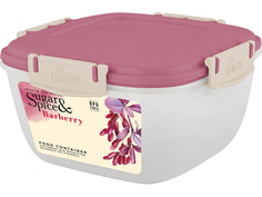 Контейнер для продуктов Sugar& Spice Barberry герметичный 0,7л квадратный, цвет брусника Plastic Centre