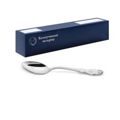 Ложка Кольчугинский мельхиор столовая Герб посеребренная с чернением