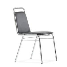 Стул Barneo S-4 хром, черная кожа