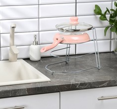 Подставка для хранения сковородок на 3 предмета, серый, 28 х 23 х 22 см Вселенная порядка