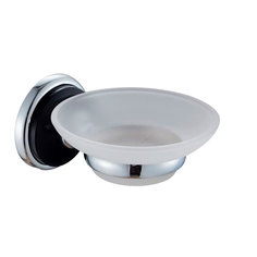 Мыльница с держателем EKKO E3202, хром/черный