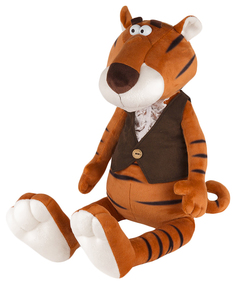 Игрушка мягкая Тигр Гоша в замшевой жилетке и жабо, 20 см Maxitoys Luxury