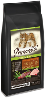Сухой корм для кошек Primordial Natural instinct, беззерновой, утка, индейка, 6кг