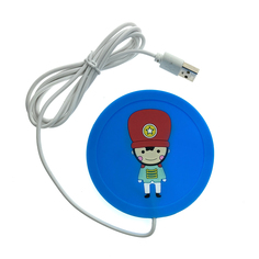 Подставка под кружку с подогревом LS-RBG силиконовая USB "Солдатики", цвет голубой Espada