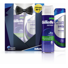 Подарочный набор GILLETTE пена д/бритья 250мл+шампунь Sports Fresh 200мл