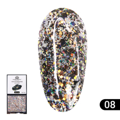 Гель-краска с глиттером, Solid Sequins color gel 5 гр, 08 Global Fashion