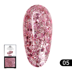 Гель-краска с глиттером, Solid Sequins color gel 5 гр, 05 Global Fashion