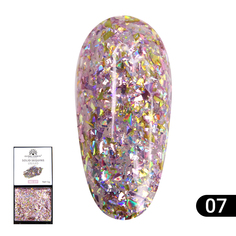 Гель-краска с глиттером, Solid Sequins color gel 5 гр, 07 Global Fashion