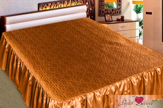 Покрывало "Marianna" иск. шелк+оборка однотонное 140x200+35 №009 Marianna
