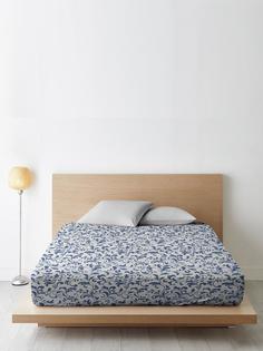 Простыня Ночь Нежна "Гжель" (син.) осн. 7374-1 Бязь 120гр. (220х240) евро