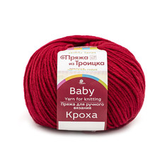 Пряжа из Троицка Кроха 50 г, 135 м (меринос, акрил) (06 красный), 10 мотков