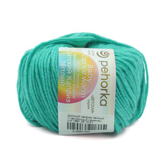 Пряжа Пехорка Детский каприз тёплый 50г, 125м (меринос) (1130 мятный леденец), 10 мотков