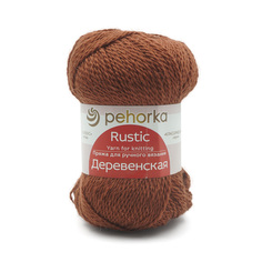 Пряжа Пехорка Деревенская 100 г, 250 м (100% шерсть) (344 красная глина), 10 мотков