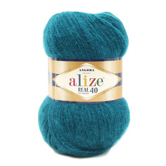 Пряжа ALIZE Angora real 40 100 г, 480 м (шерсть, акрил) (17 петроль), 5 мотков