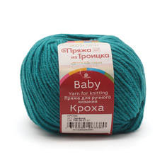 Пряжа из Троицка Кроха 50 г, 135 м (меринос, акрил) (511 зелёнка), 10 мотков