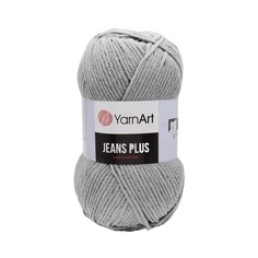 Пряжа YarnArt Jeans Plus, 100 г, 160 м (хлопок, полиакрил) (46 серый), 5 мотков