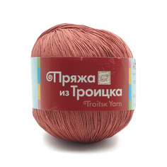 Пряжа из Троицка Астра 100 г, 610 м (мерсеризованный хлопок) (0982 гранат), 10 мотков