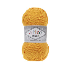 Пряжа ALIZE Extra 100 г, 220 м (100% Aкрил) (488 тёмно-жёлтый), 5 мотков