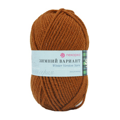 Пряжа Пехорка Зимний вариант, 100 г, 100 м (шерсть) (338-Кирпичный), 10 мотков