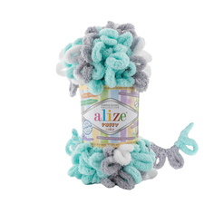 Пряжа Alize Puffy Color, 100 г, 9 м (100% микрополиэстер) (6408), 5 мотков