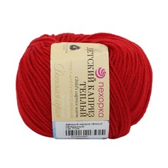 Пряжа Пехорка Детский каприз тёплый 50г, 125м (меринос) (06 красный), 10 мотков