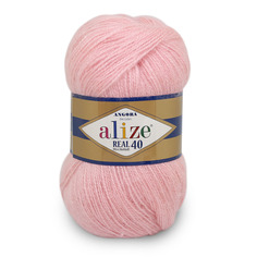 Пряжа ALIZE Angora real 40 100 г, 480 м (шерсть, акрил) (363 нежная роза), 5 мотков
