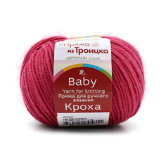 Пряжа из Троицка Кроха 50 г, 135 м (меринос, акрил) (439 малиновый), 10 мотков