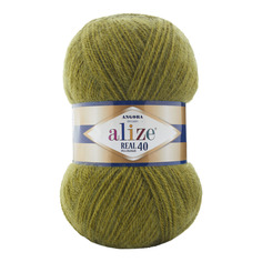 Пряжа ALIZE Angora real 40 100 г, 480 м (шерсть, акрил) (758 оливковый), 5 мотков