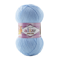 Пряжа ALIZE Cotton gold (хлопок, акрил) ТУ (728 голубой), 5 мотков