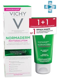 Набор Phytosolution корректирующий флюид 50 мл + очищающий гель 50 мл, Normaderm Vichy