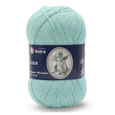 Пряжа Astra Premium Детская, 90 г, 270 м (шерсть меринос) (025 мята), 3 мотка