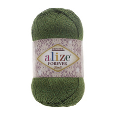 Пряжа ALIZE Forever crochet simli, 50 г, 280 м ТУ (35 зелёный - трава), 5 мотков