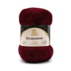 Пряжа Камтекс Воздушная 100 г, 370 м (меринос, шерсть) (047 бордо), 5 мотков