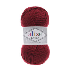 Пряжа ALIZE Extra 100 г, 220 м (100% Aкрил) (57 бордовый), 5 мотков