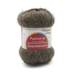 Пряжа из Троицка Деревенька 100г, 170м (шерсть) (372 натуральный тёмно-серый), 10 мотков