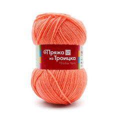 Пряжа из Троицка Подмосковная 100 г, 250 м (189 ярко-оранжевый), 10 мотков
